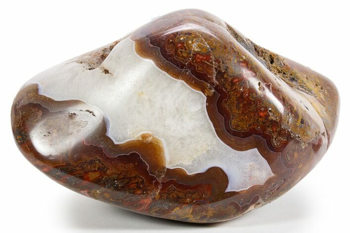 Polished Banded Agate Nodule - Kerrouchen, Morocco #324144